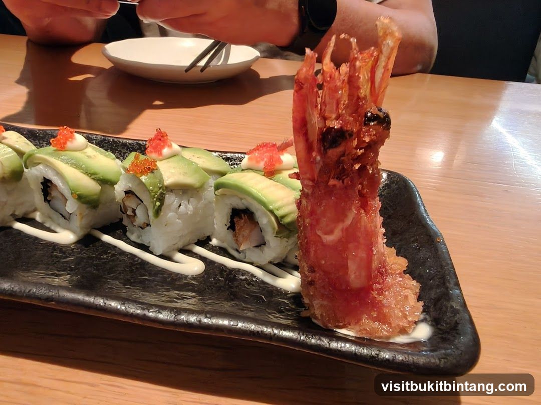 Avocado Sushi Roll with Fried Shrimp