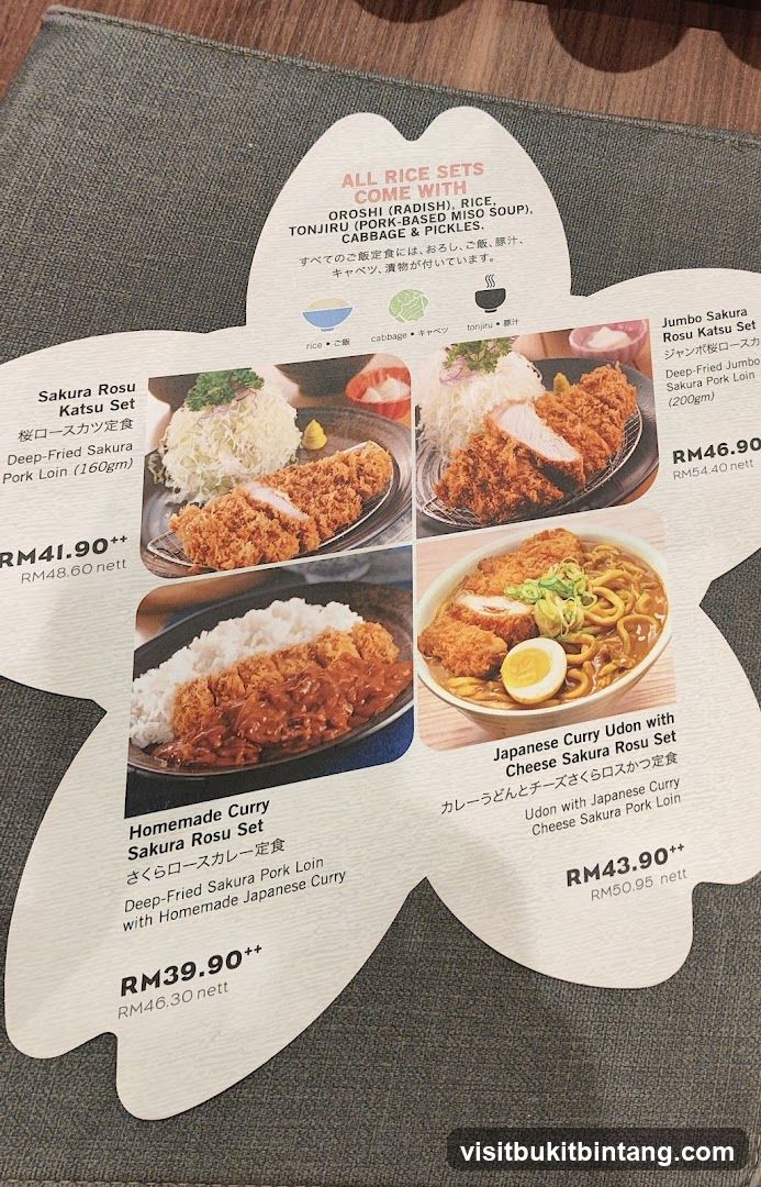 Rice Sets Menu