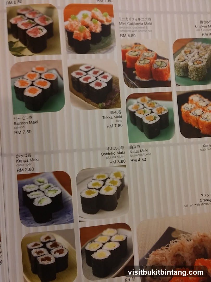 Sushi Menu