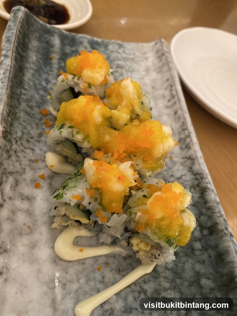 Sushi Roll with Mango and Roe