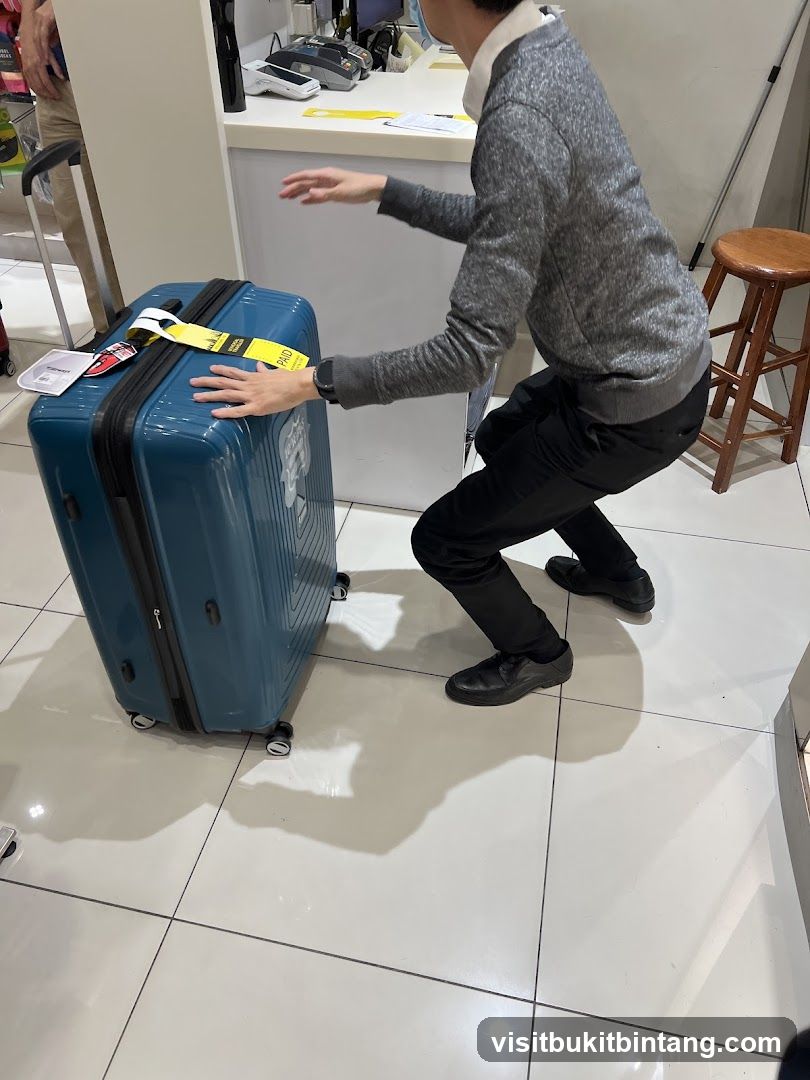 Person with Luggage at Counter