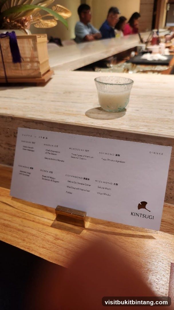 Kintsugi Dinner Menu
