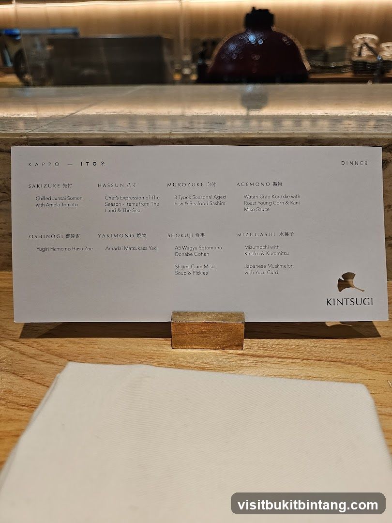 Kappo Ito Dinner Menu