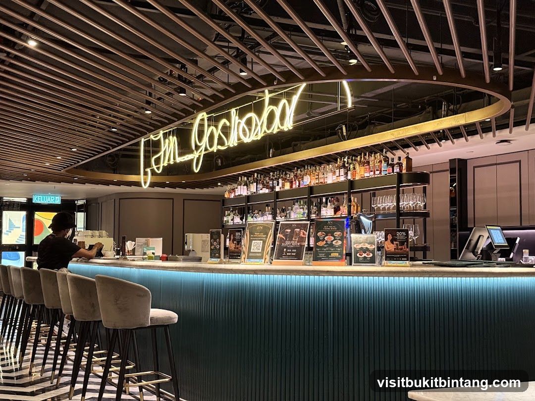 Bar Interior with Neon Sign