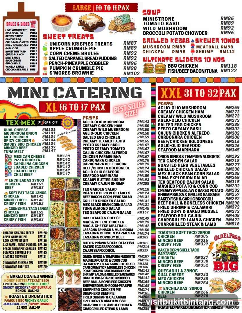 Mini Catering Menu