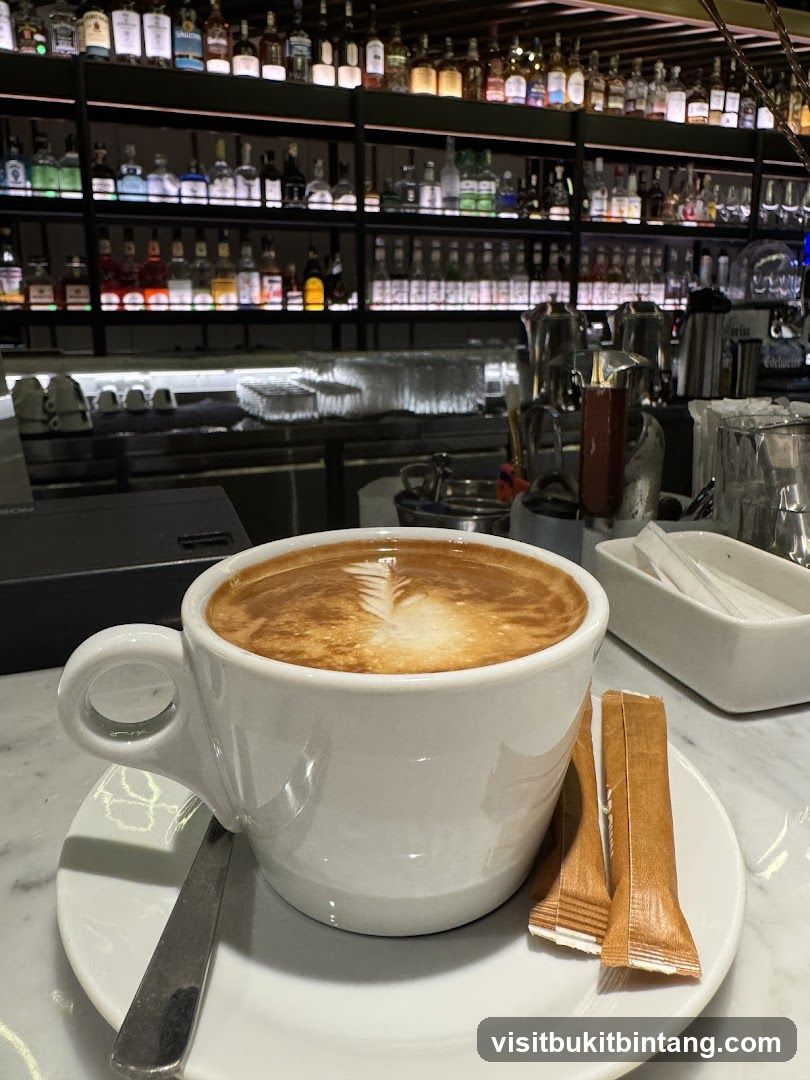 Cappuccino with Bar Background