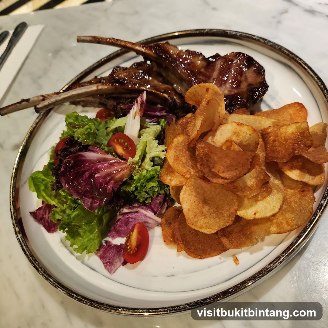 Lamb Chops with Salad and Chips