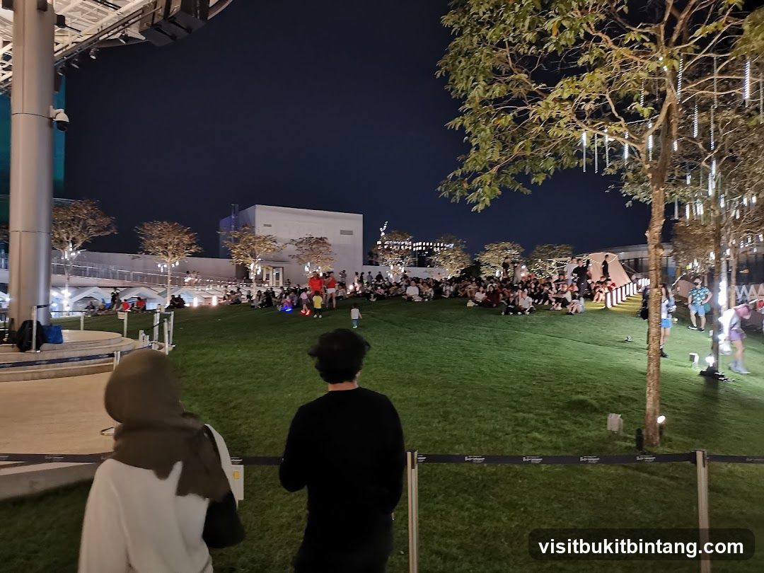 Outdoor gathering at night