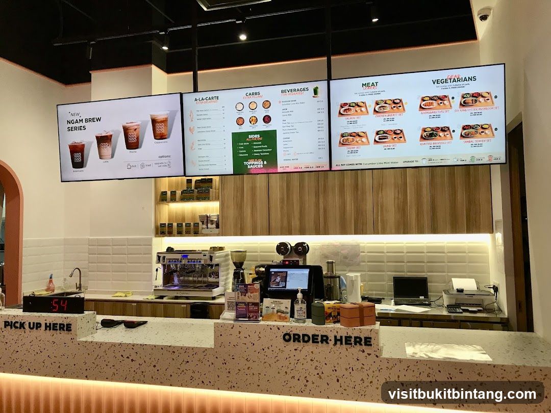 Restaurant Counter and Menu Screens