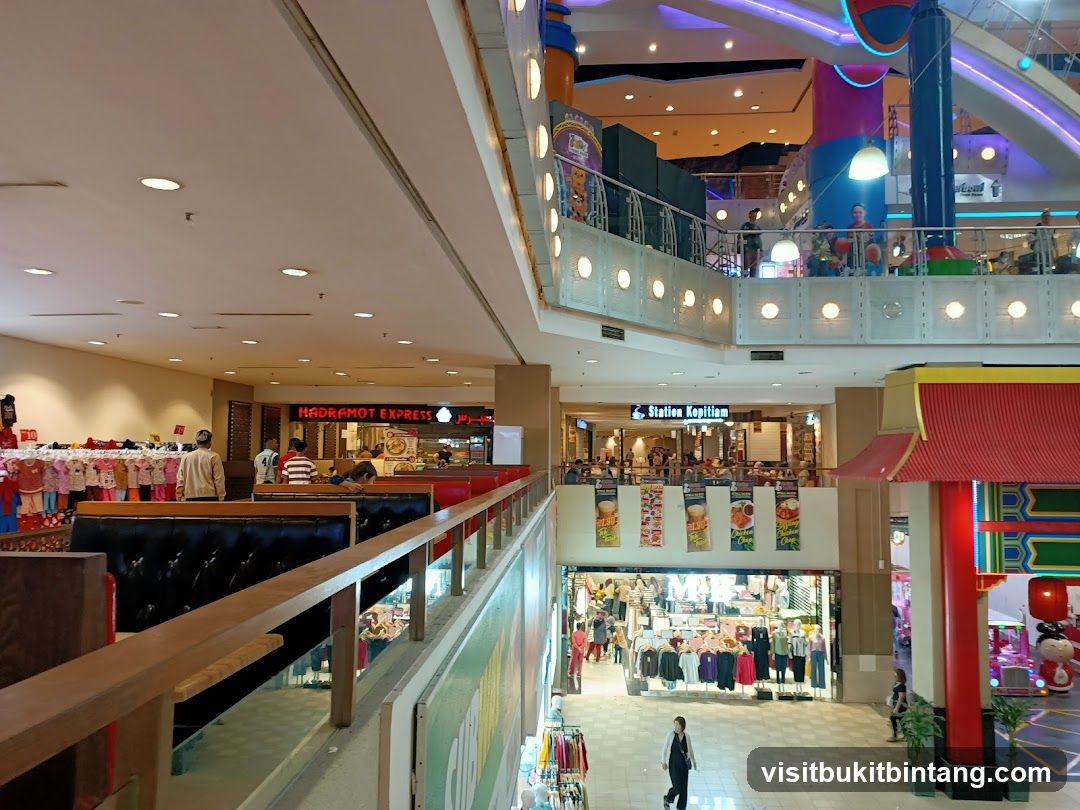 Mall Interior with Shops and Dining Areas