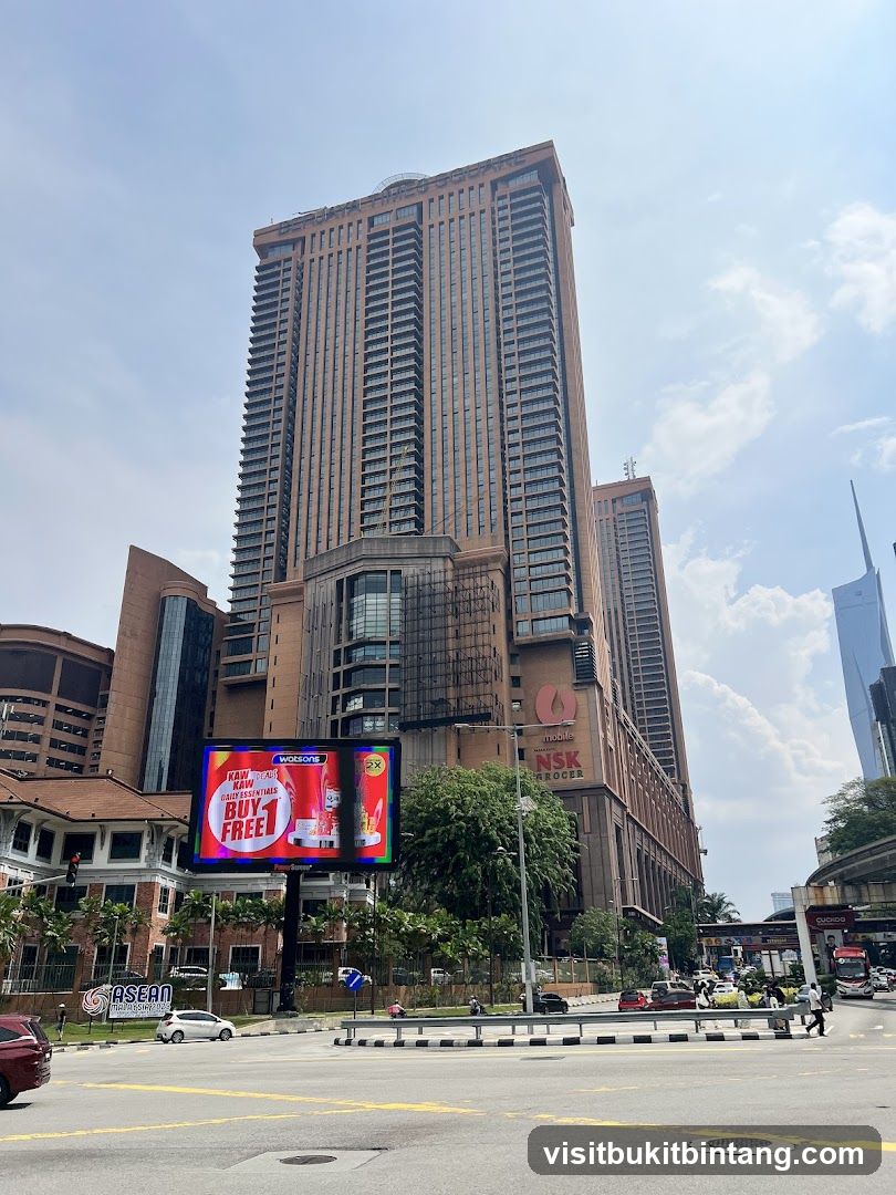Cityscape with Tall Buildings and Digital Billboard