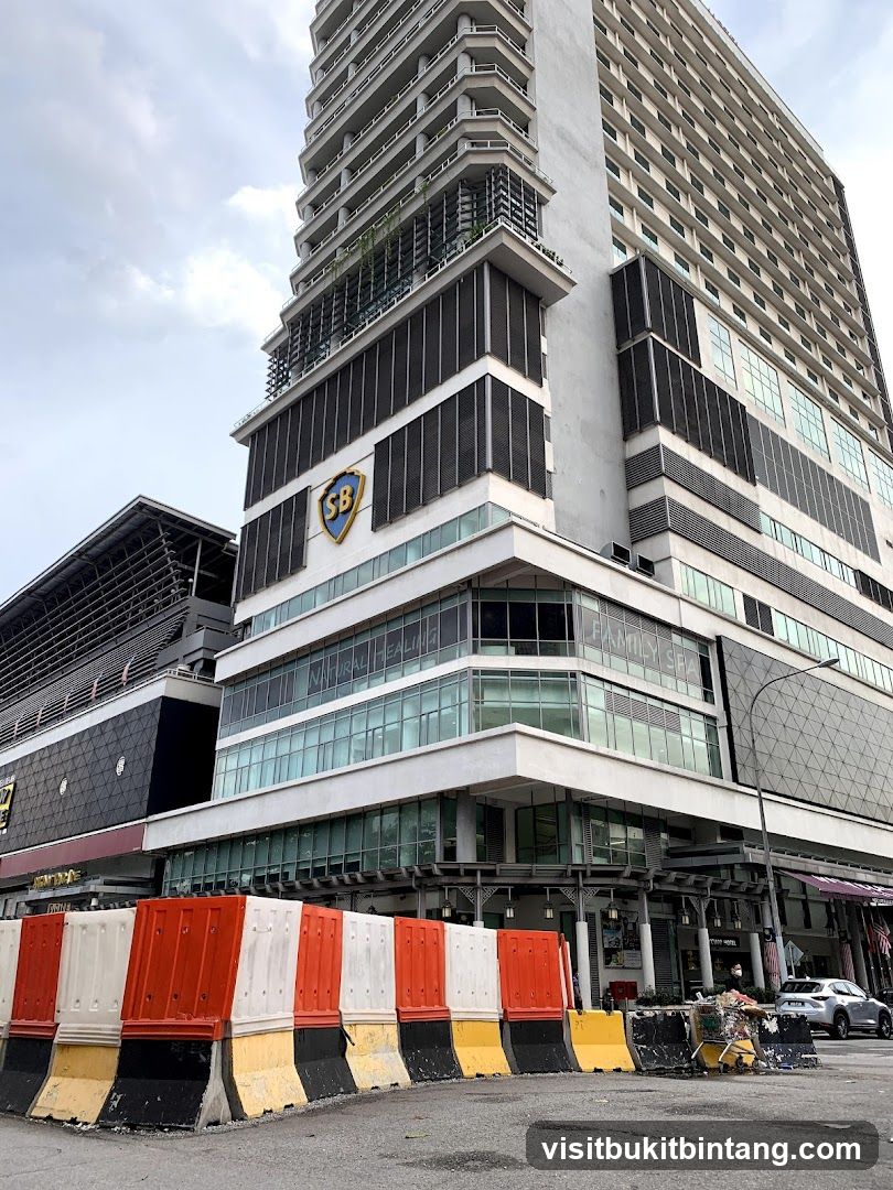 Modern Building with Construction Barriers