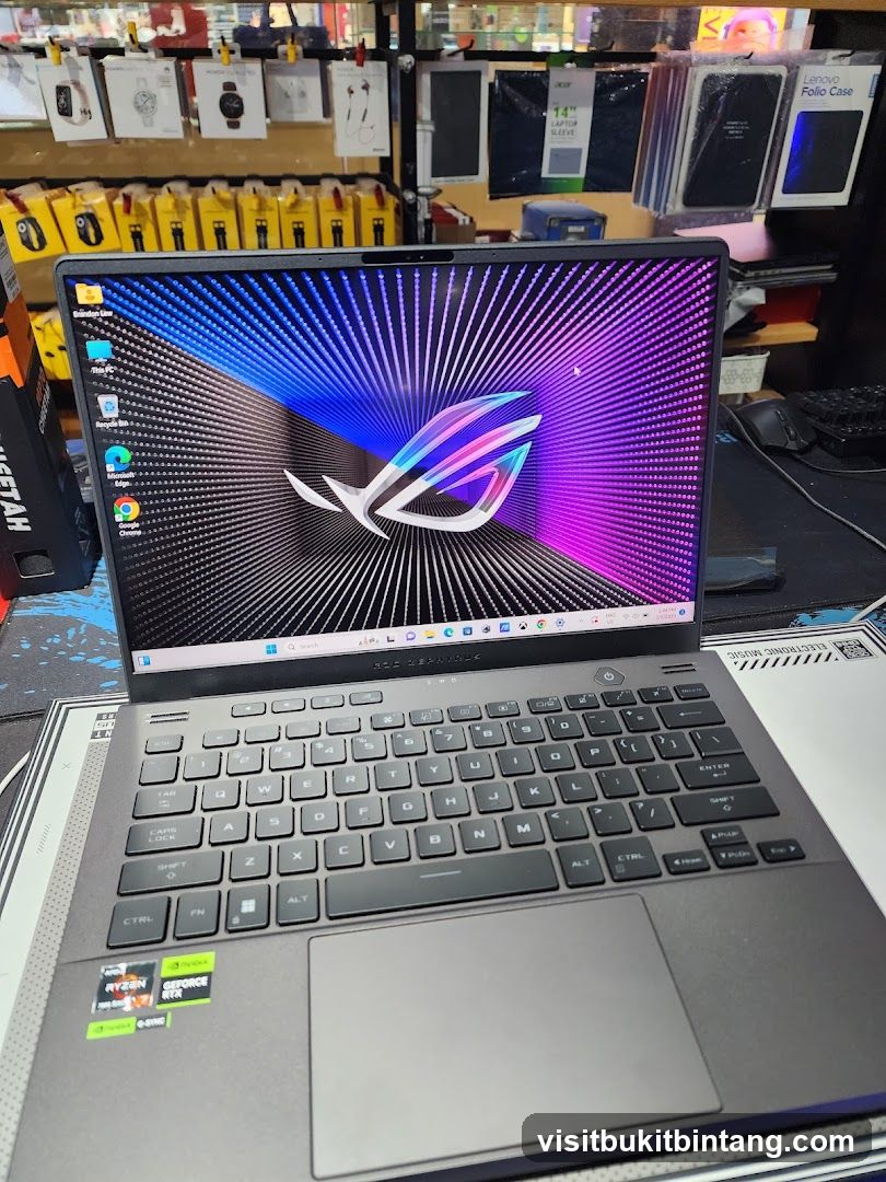 Laptop with ROG logo