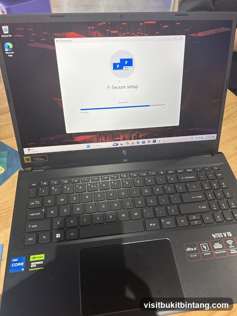 Laptop with F-Secure Setup