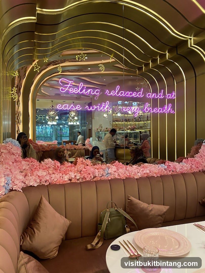 Cafe Interior with Neon Sign