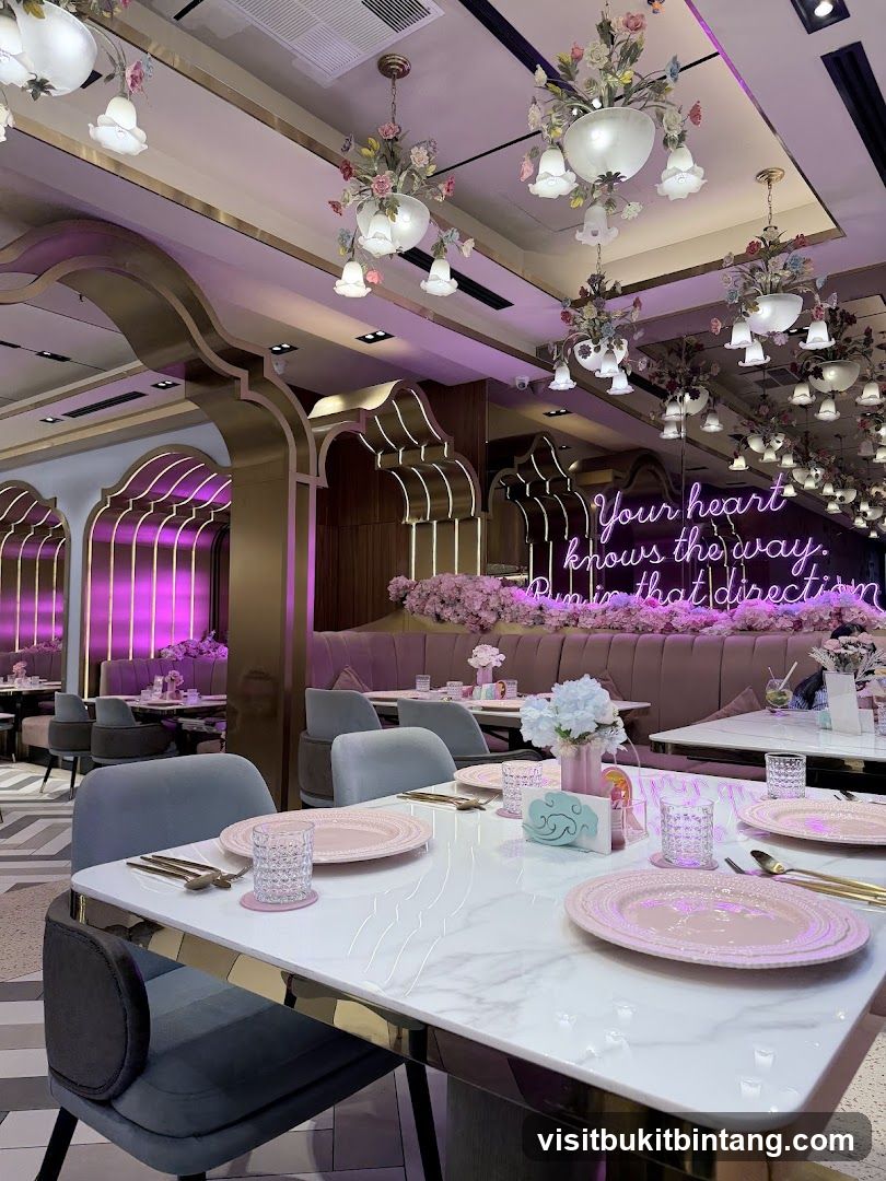 Elegant Dining Room with Floral Chandeliers