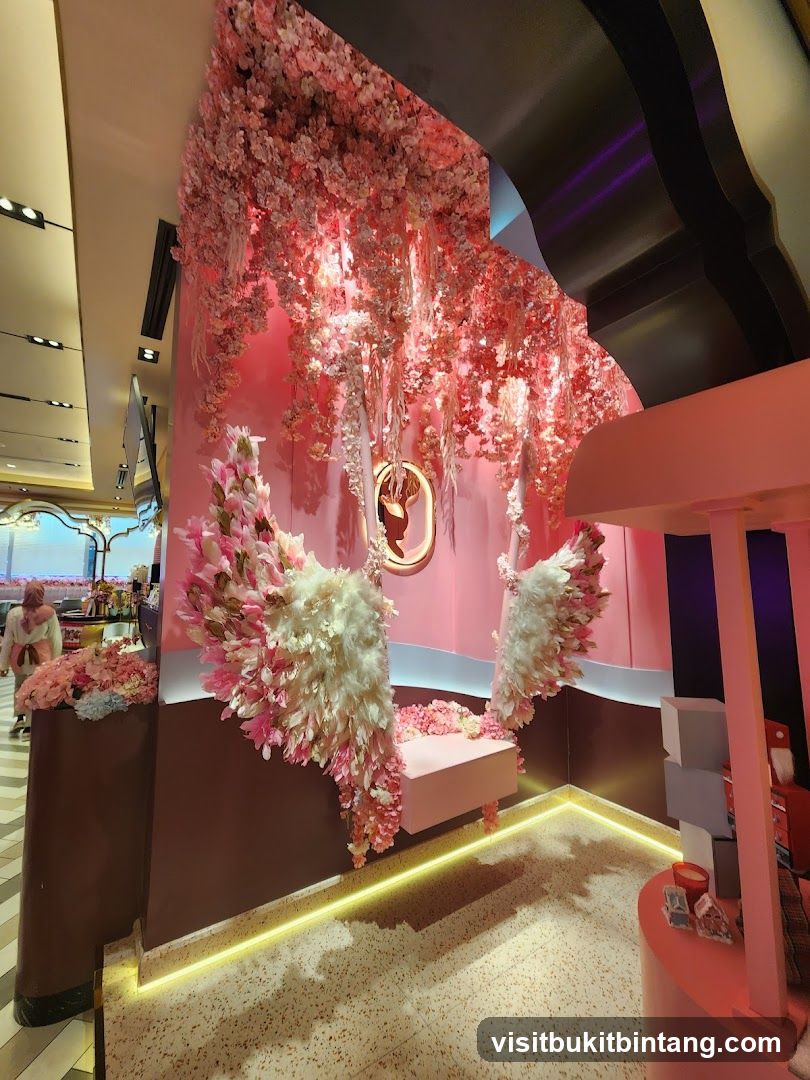 Pink Floral Swing Display