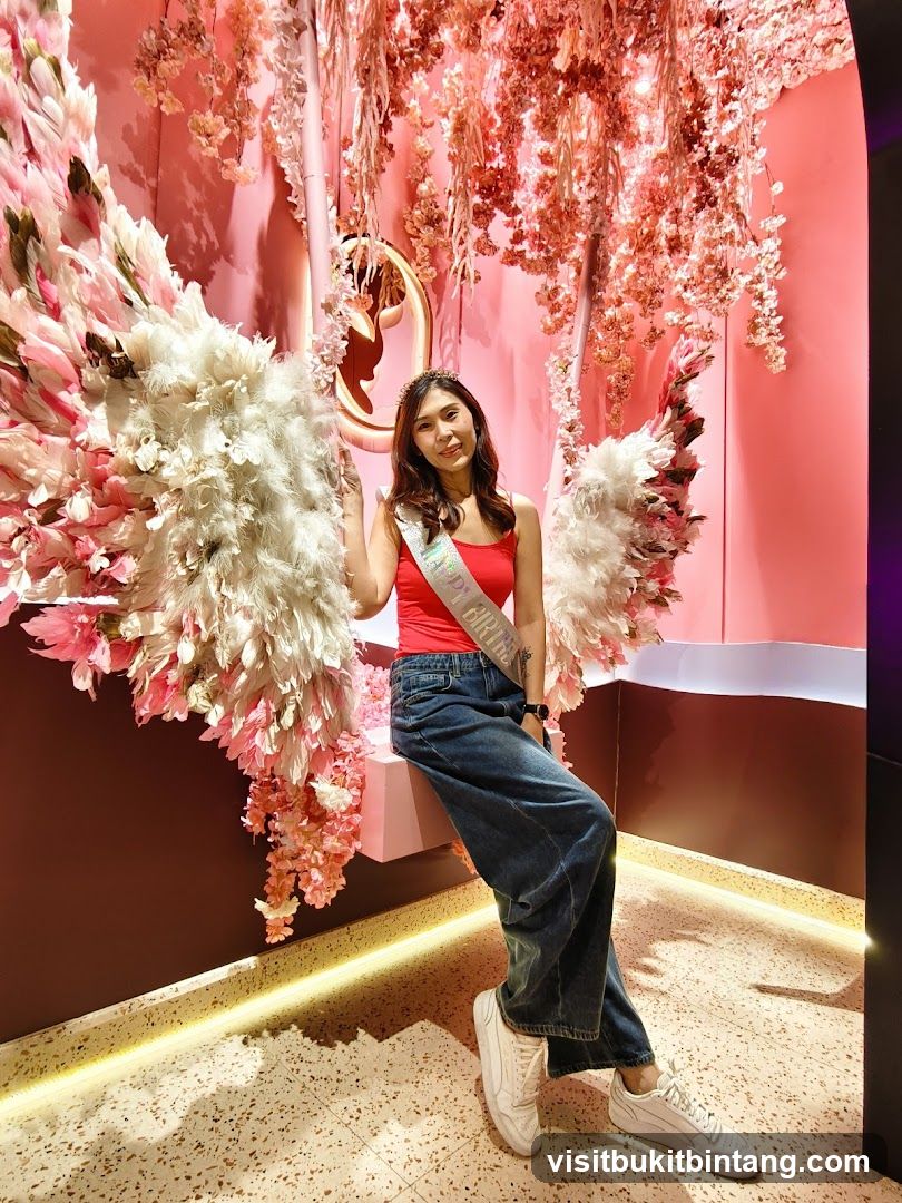 Woman Posing with Floral Wings