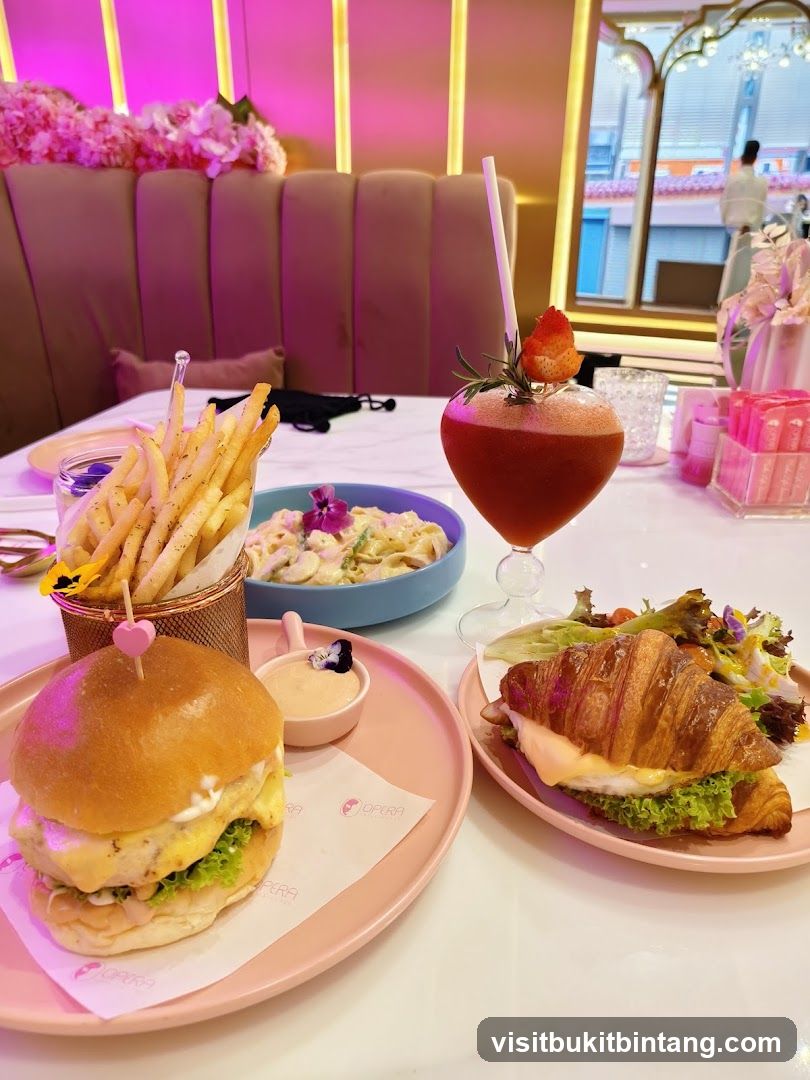 Table with food and drinks