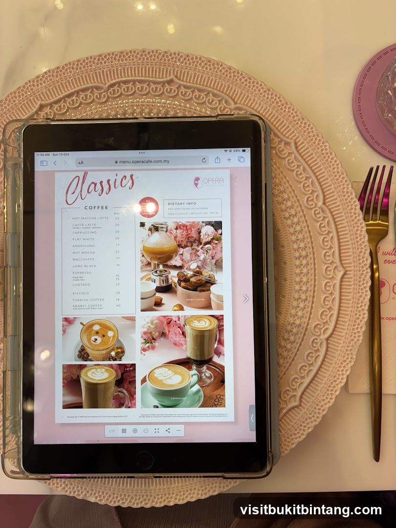 Classics Coffee Menu
