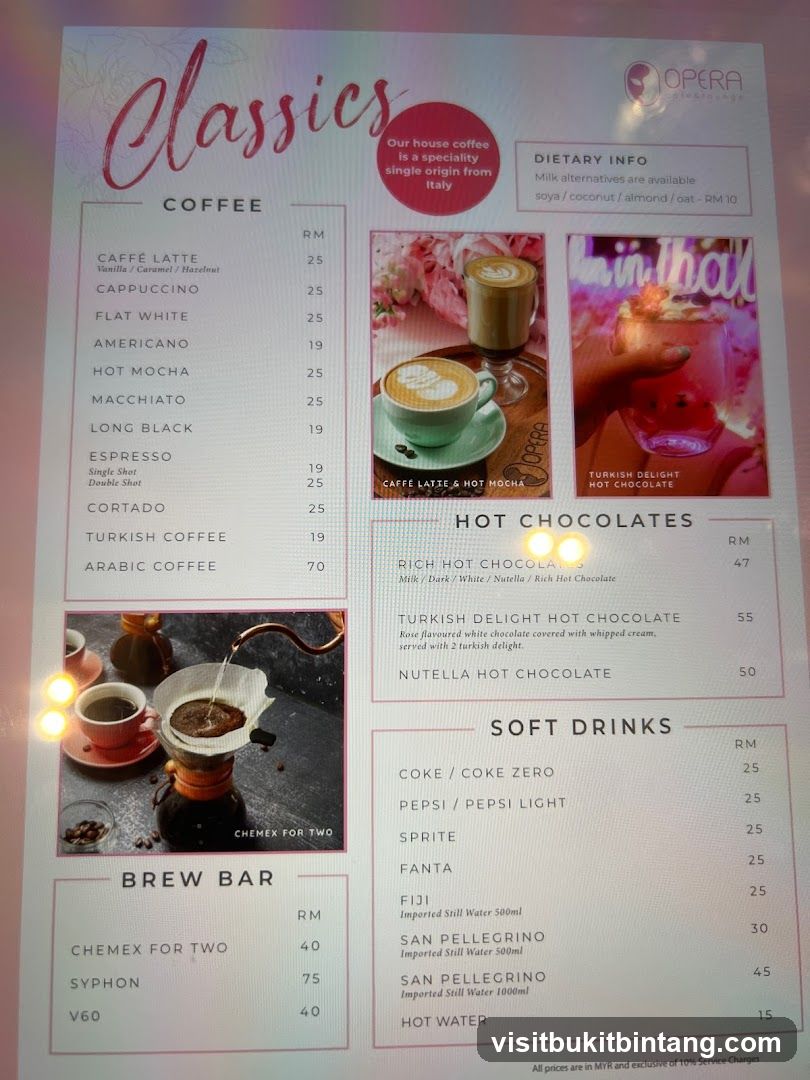 Classics Coffee Menu