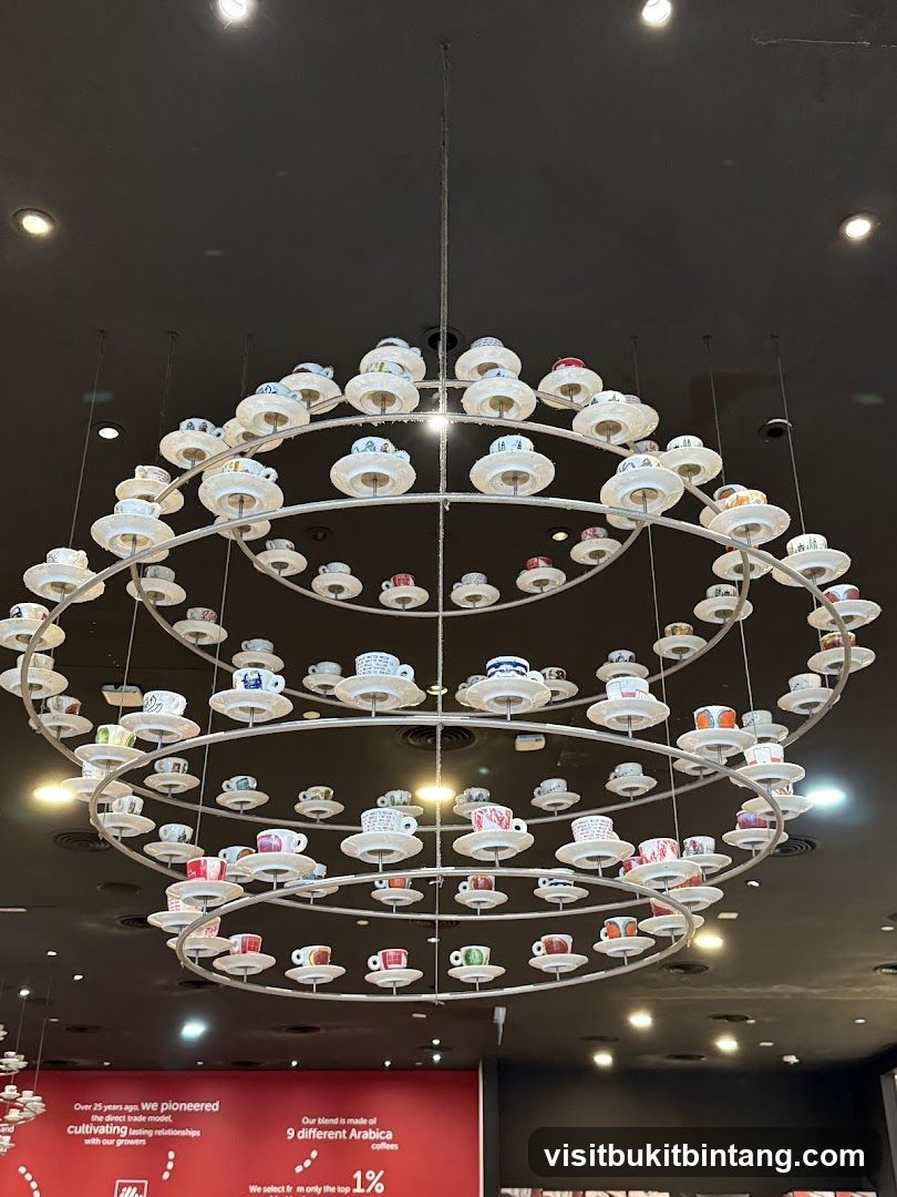 Chandelier of Coffee Cups