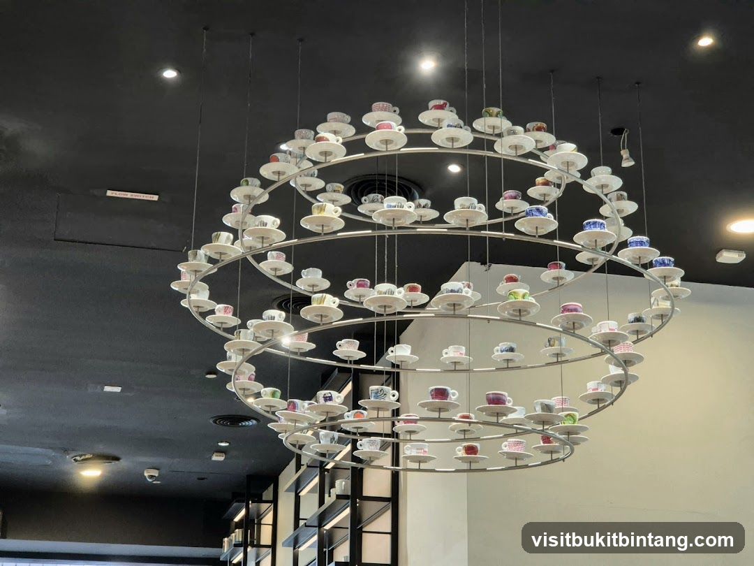 Chandelier made of teacups