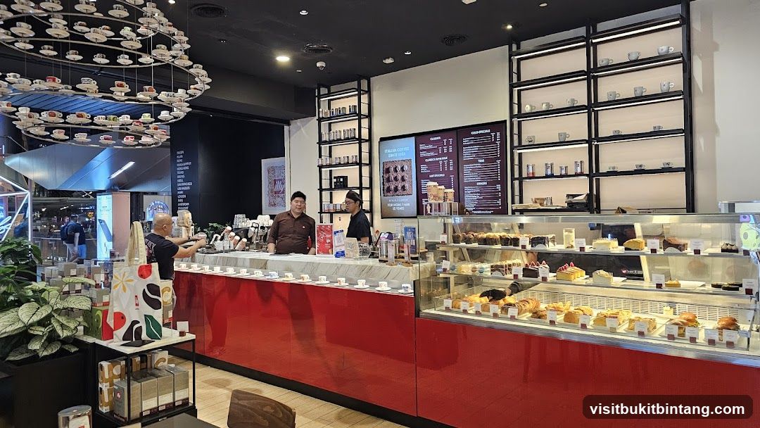 Coffee Shop Interior with Display Cases