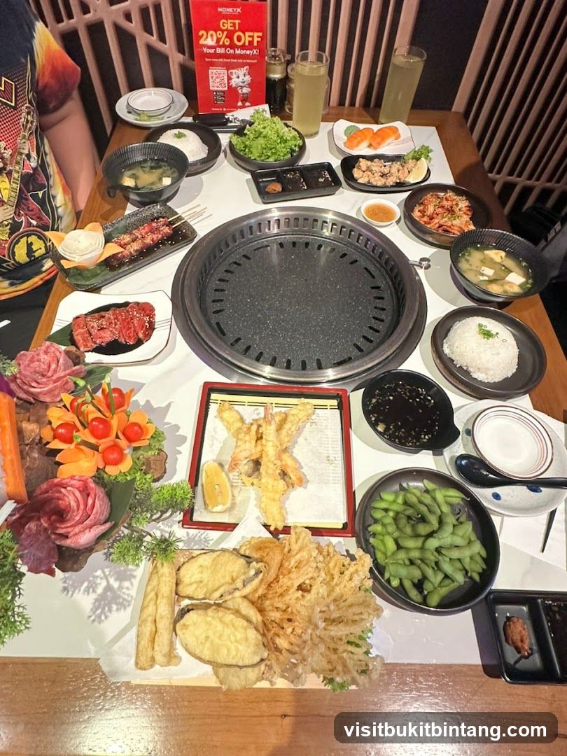 Table with Japanese Food and Grill