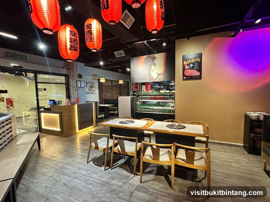 Restaurant Interior with Japanese Lanterns