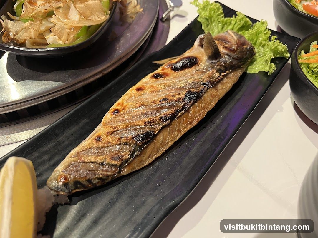Grilled Fish with Lemon and Salad