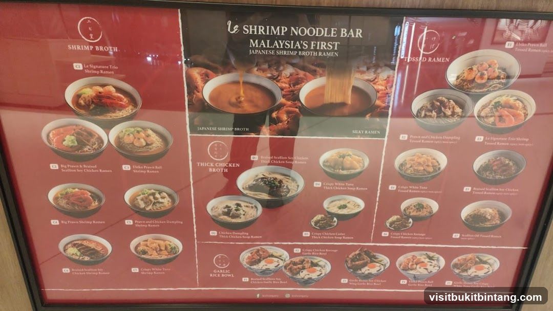 Shrimp Noodle Bar Menu