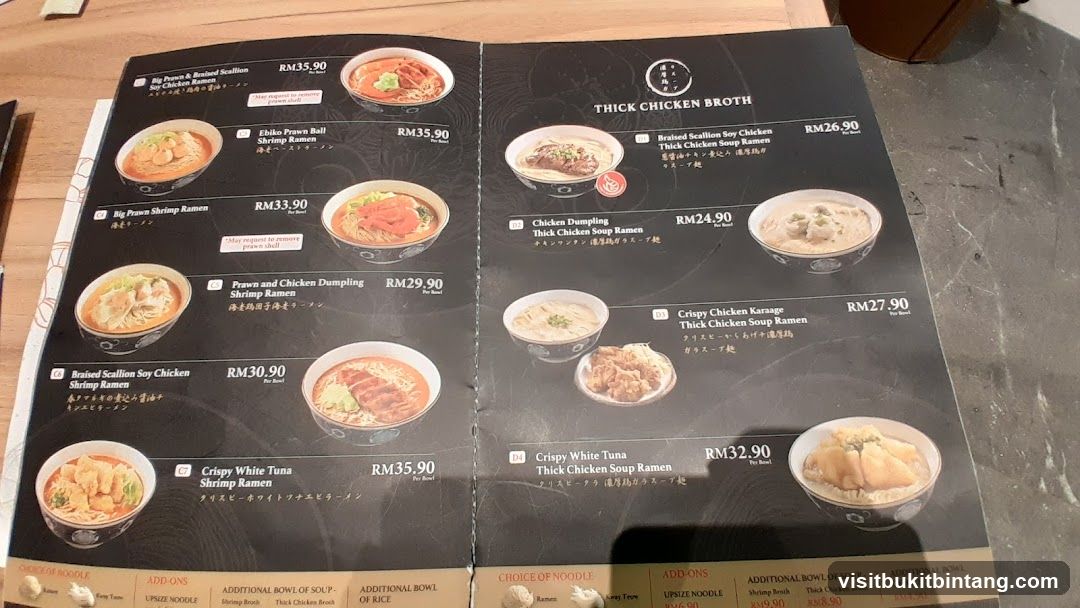 Ramen Menu