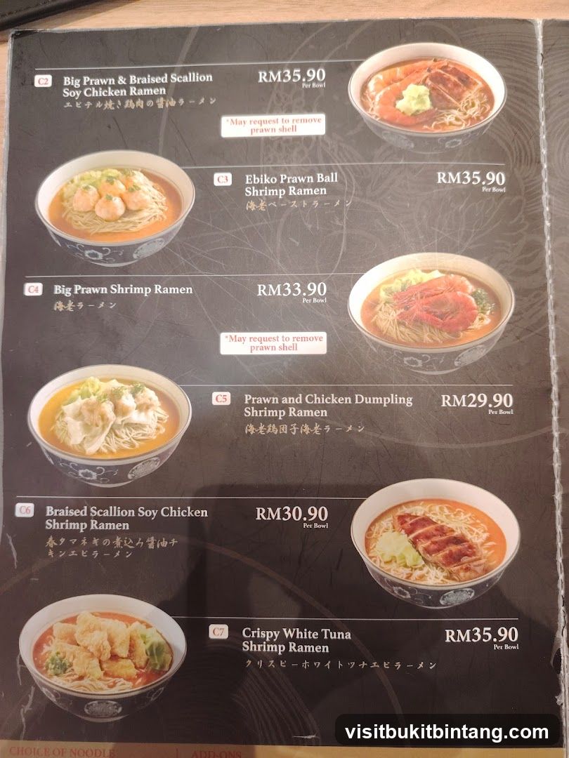 Ramen Menu