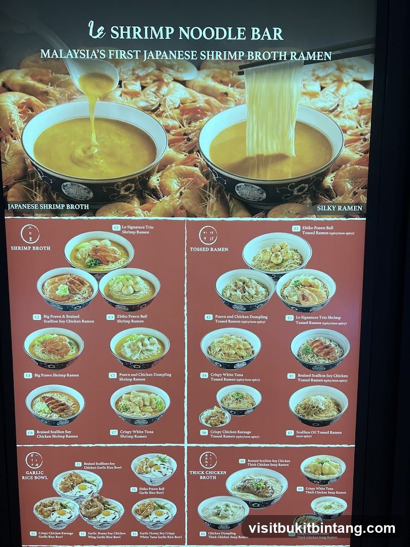 Le Shrimp Noodle Bar Menu