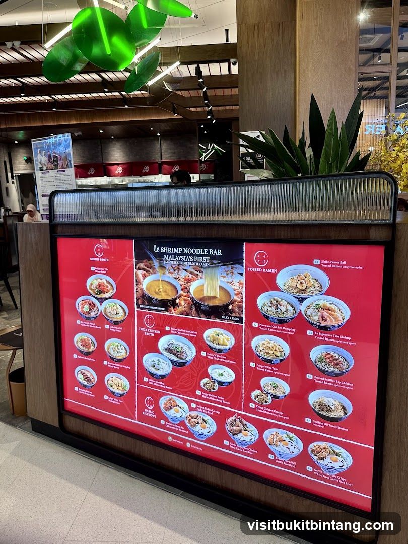 Shrimp Noodle Bar Menu