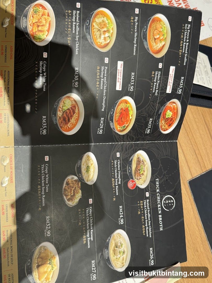 Ramen Menu