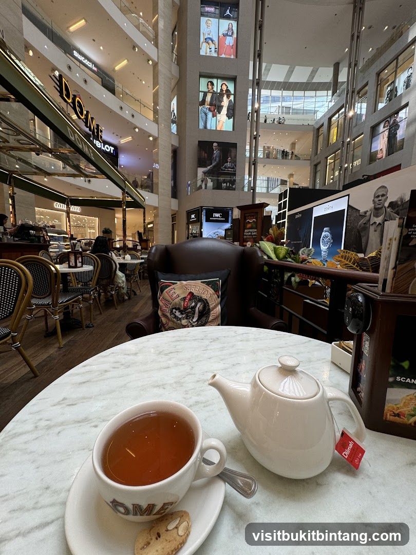 Cafe Interior with Tea Set