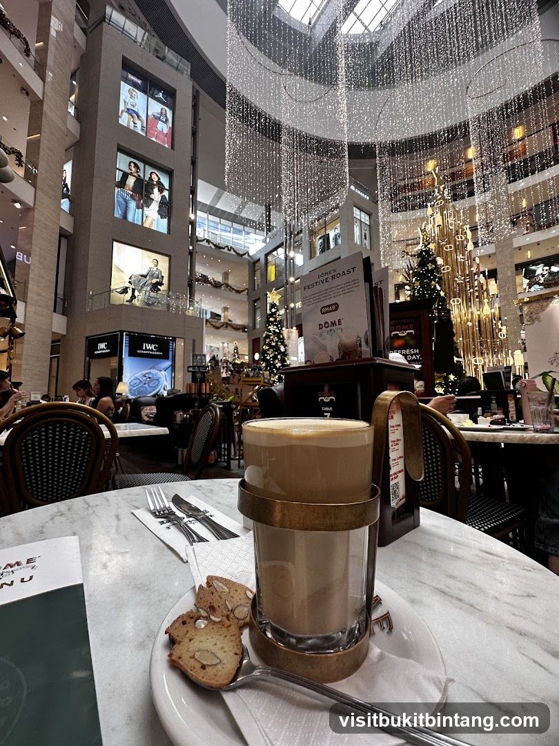 Cafe Interior with Festive Decorations