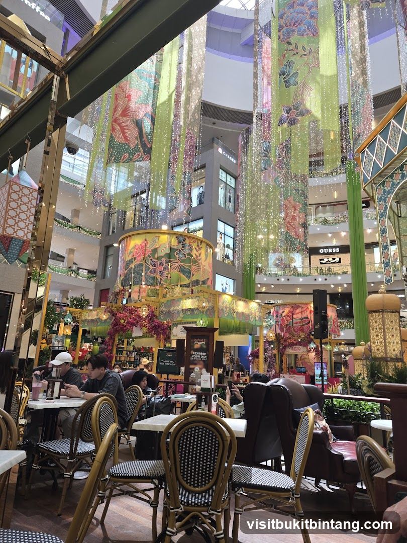 Indoor Mall Atrium with Festive Decorations