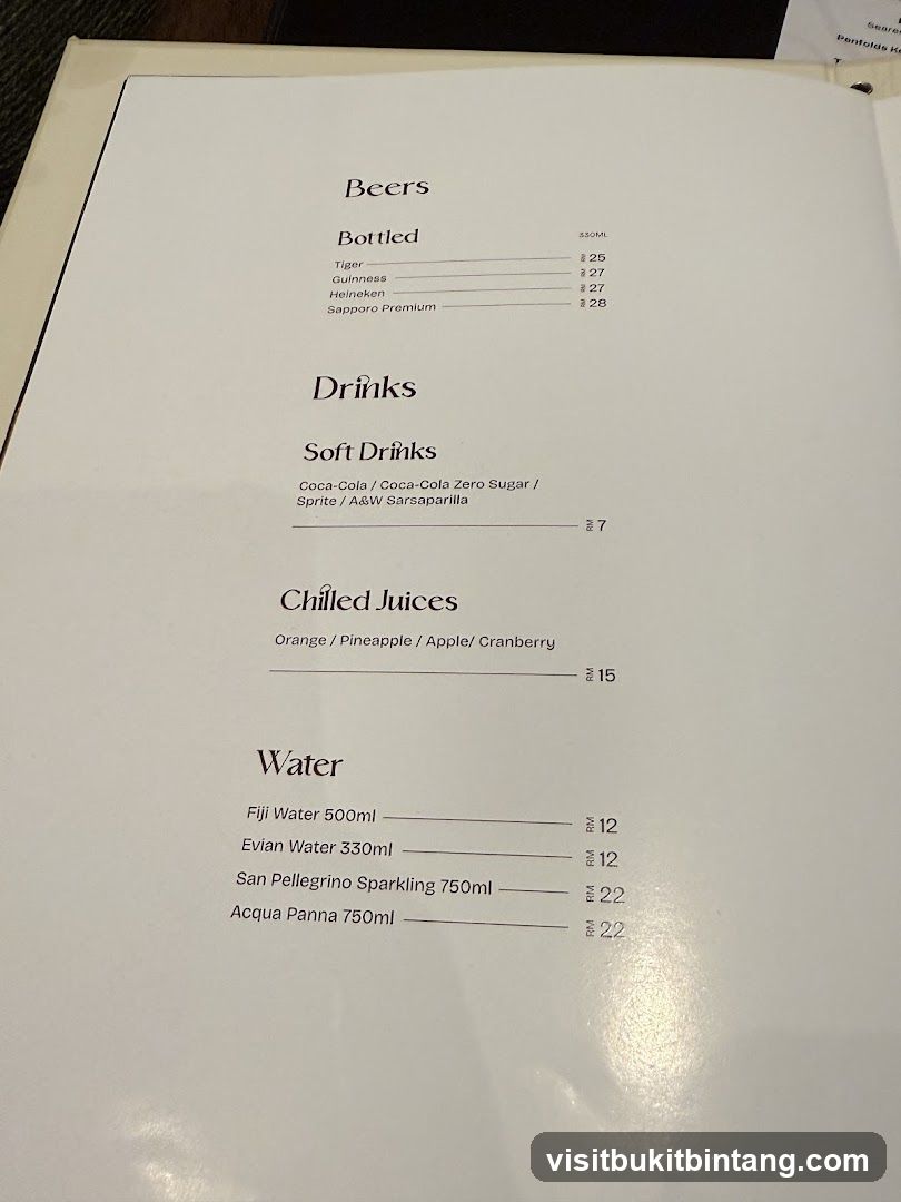 Drinks Menu