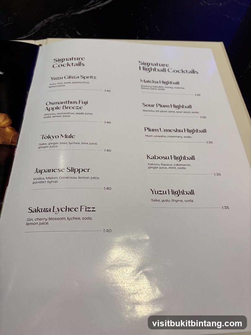 Signature Cocktails and Highballs