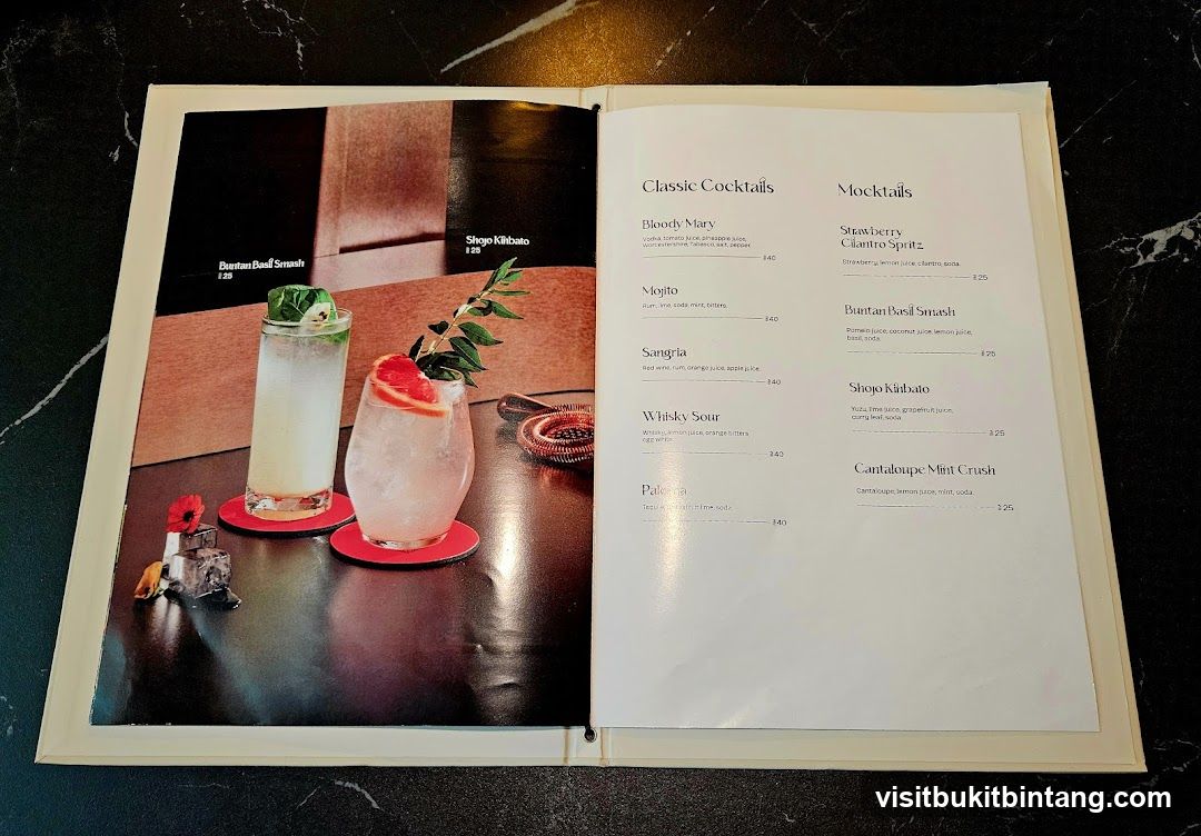 Cocktails and Mocktails Menu
