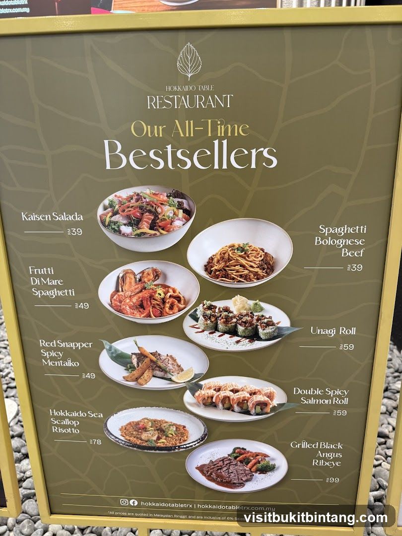 Hokkaido Table Restaurant All-Time Bestsellers