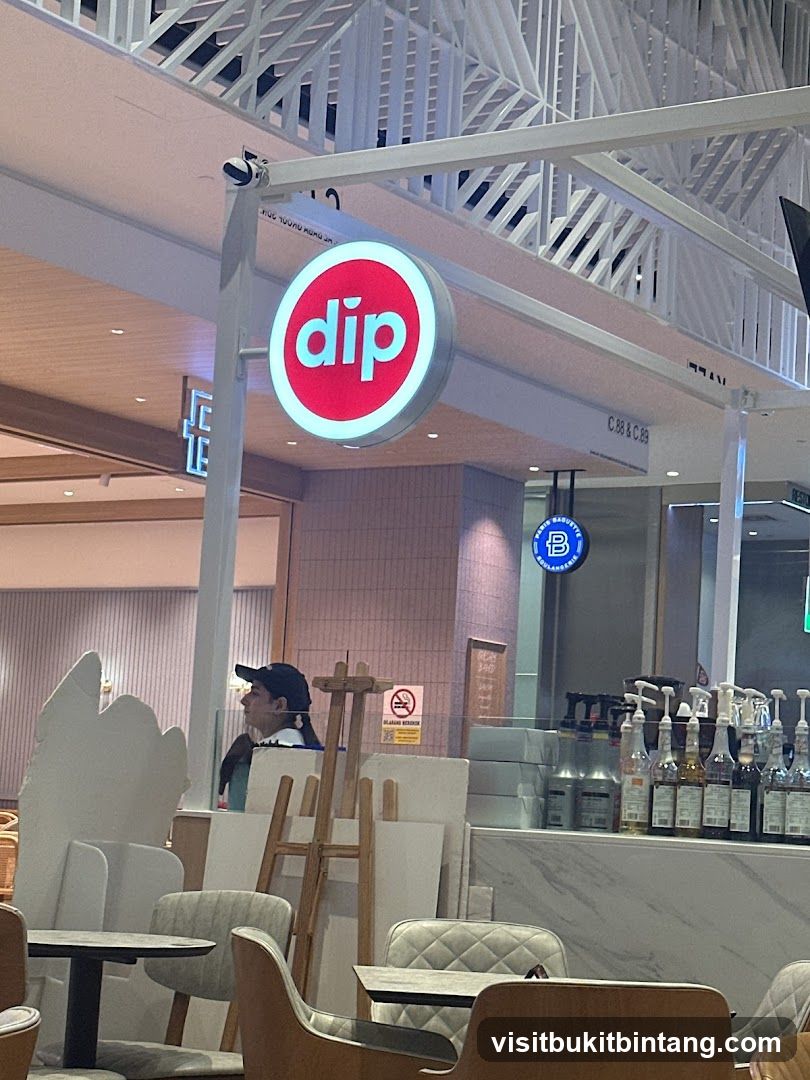 Cafe Interior with "dip" Signage