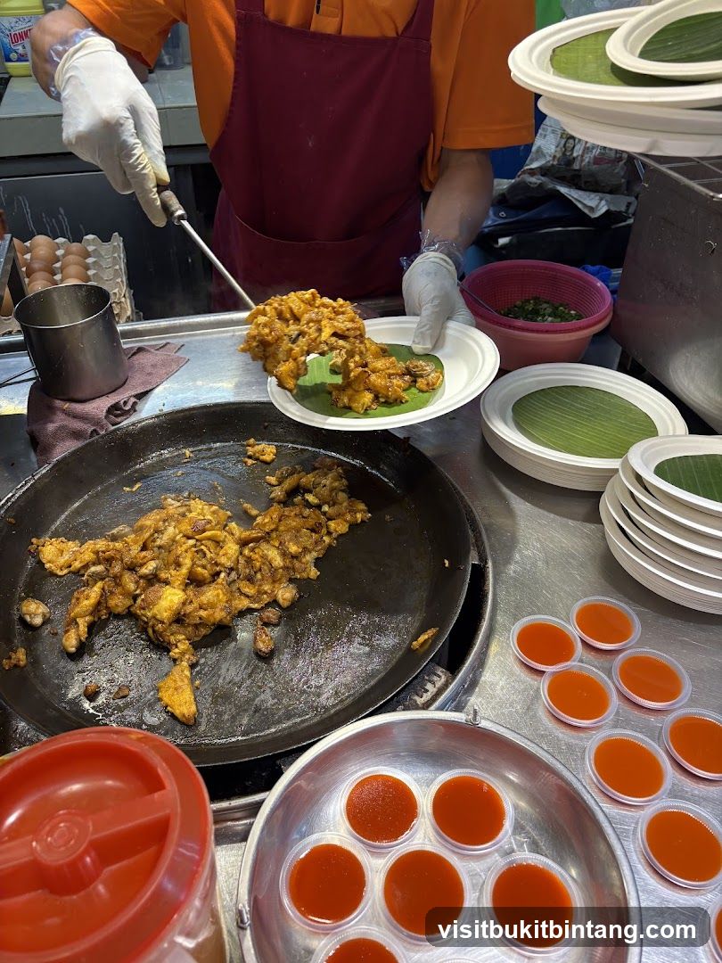 Oyster Omelet Preparation