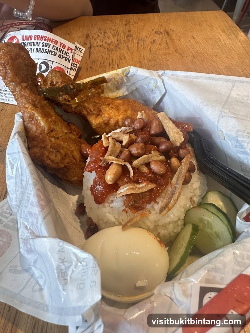 Nasi Lemak with Fried Chicken