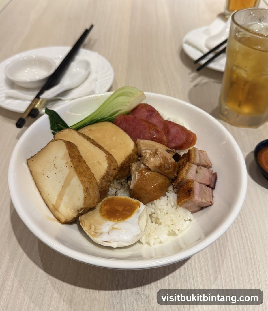 Rice dish with various toppings