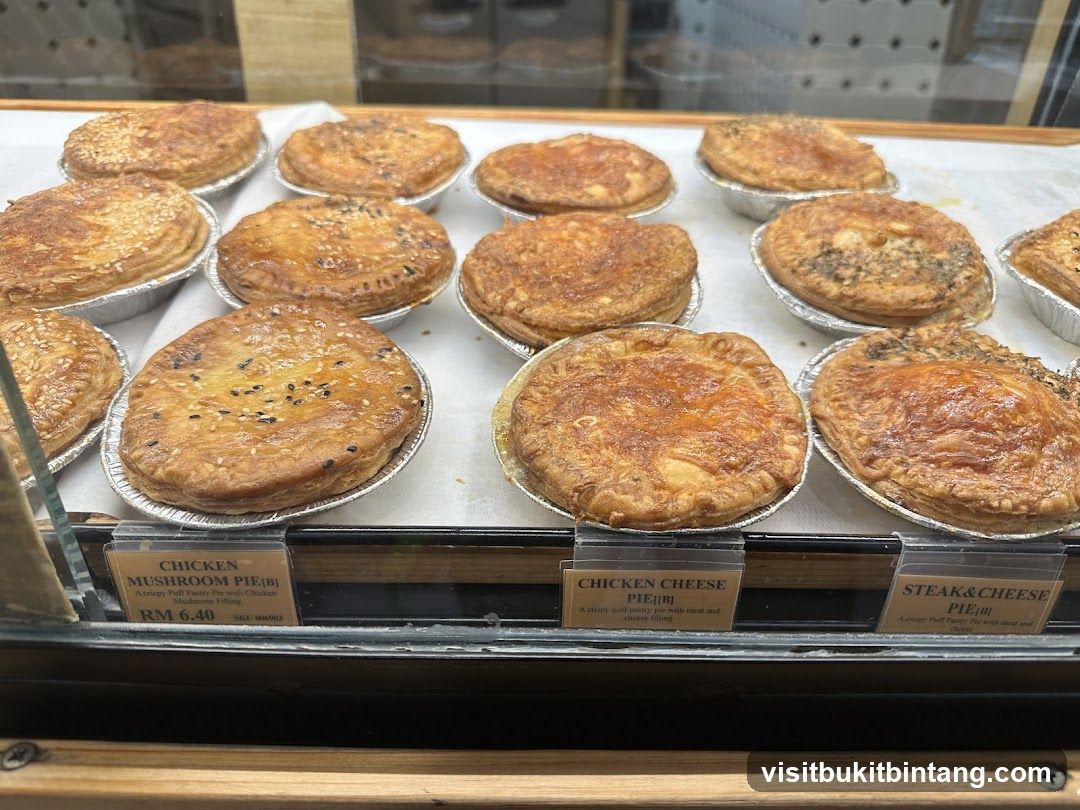 Pies in a Display Case