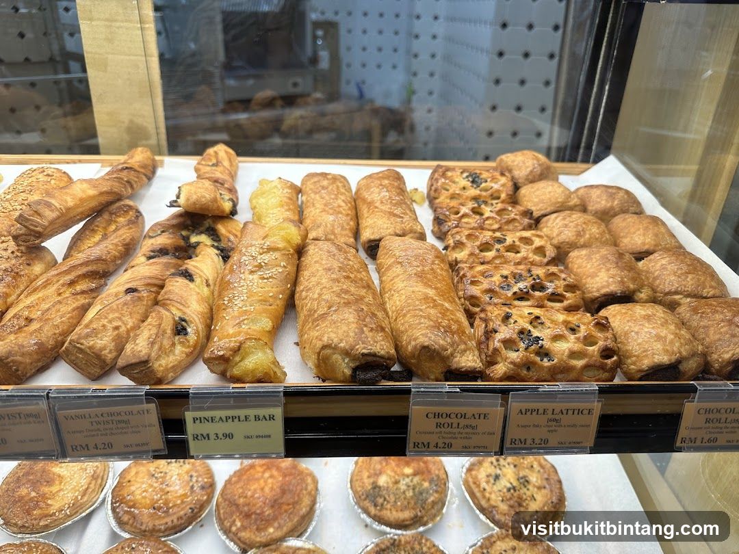 Pastries in a Display Case